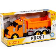 Polesie Polesie 86297 "Profi' samochód-wywrotka z napędem, pomarańczowy, światło, dźwięk w pudełku