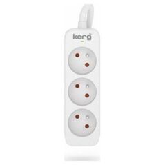 Kerg Przedłużacz KERG bez wyłącznika-3 gniazda-biało-szary-1,5m-16A-H05VV-F-3x1,5mm2