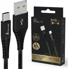 Kabel USB ExtraLink USB-A - USB-C 2 m Czarny (CABESL01)