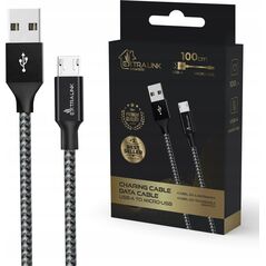 Kabel USB ExtraLink USB-A - microUSB 1 m Czarny (CABESL09)