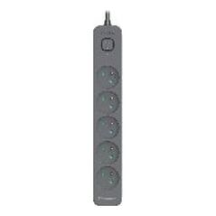 Listwa zasilająca Tracer Listwa zasilająca antyprzepięciowa TRACER Power Line+ 3,0 m Graphite (5 gniazd)