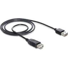 Kabel USB Delock USB-A - USB-A 1 m Czarny (83370)