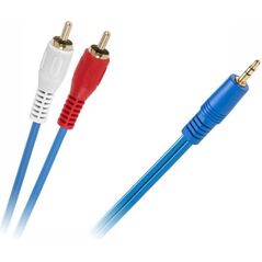 Kabel Jack 3.5mm - RCA (Cinch) x2 3m niebieski (KPO2749)
