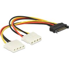 Delock SATA 15-pin - Molex x2, 0.2m, Wielokolorowy (65159)