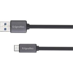 Kabel USB Kruger&Matz USB-A - USB-C 1 m Czarny (KM0348)