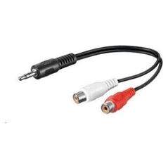 Kabel PremiumCord Jack 3.5mm - RCA (Cinch) x2 0.2m czarny (kjackcinf02)