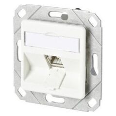 MetzConnect BTR BTR Data Outlet C6Amodul, Cat 6A, 180°, 1-port, channel mounting, pure white RAL 9010 - 130B11D11102-E