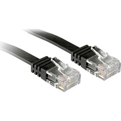 Lindy LINDY Cat.6 Flat ribbon-Patchcable, black, 10m without shielded - 47525
