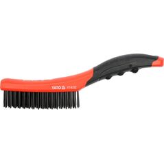 Yato Szczotka druciana 4-rzędowa drut stalowy rękojeść plastikowa 260mm (YT-6332)