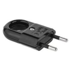 Elgotech Wtyczka płaska z uchwytem b/u Euro 2,5A 250V czarna (WTP2C-2)