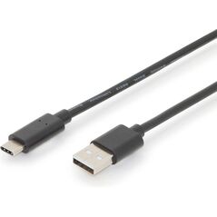 Kabel USB Digitus USB-A - USB-C 3 m Czarny (AK-300148-030-S)
