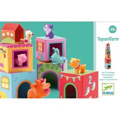 Djeco Zbuduj wieżę ze zwierząt Cubes Topanifarm