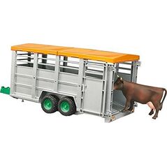 Bruder bruder cattle transport trailer with cow