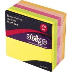 Strigo Karteczki samoprzylepne 76x76mm 400 kartek neon