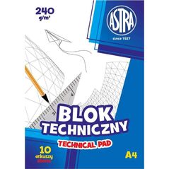 Astra Blok techniczny A4 10k biały 240g 10szt.