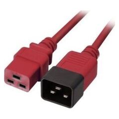 Kabel zasilający Lindy Lindy IEC-Netzverlängerung C19 auf C20 rot 2m extern bulk