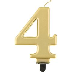 GoDan Świeczka urodzinowa "4" złota 8cm