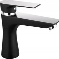 Bateria umywalkowa Ferro BAT. ALGEO SQUARE UMYWALKOWA 1-OTW., CZARNY-CHROM FERRO // BF.BAQ2BLC