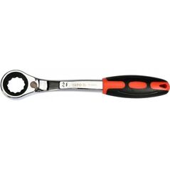 Yato `Klucz oczkowy odgięty z grzechotkš 24mm, CRV, 42-48 HRC, 72T