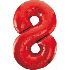 GoDan Balon foliowy Cyfra 8 czerwona, 85cm