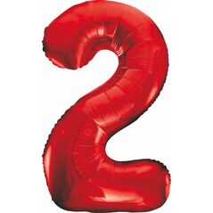 GoDan Balon foliowy Cyfra 2, czerwona, 85cm
