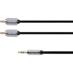 Kabel Kruger&Matz Jack 3.5mm - RCA (Cinch) x2 1m srebrny (KM0309)