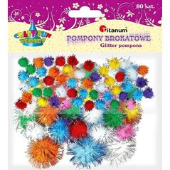 Titanium Pompony brokatowe mix 80szt.