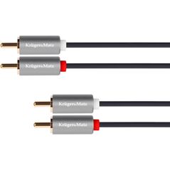Kabel Kruger&Matz RCA (Cinch) x2 - RCA (Cinch) x2 1m szary (KM1213)