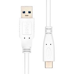 Kabel USB ProXtend USB-A - USB-C 1 m Biały (USBC-USBA3-001W)