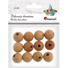 Titanum Koraliki drewniane 12szt