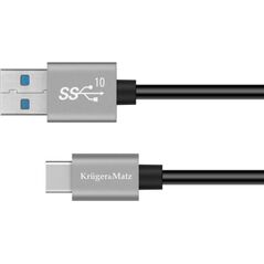Kabel USB Kruger&Matz USB-A - USB-C 0.5 m Czarny (KM1262)