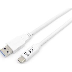 Kabel USB Equip USB-A - USB-C 1 m Biały (128364)
