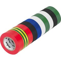 Rebel Komplet taśm izolacyjnych klejących REBEL (10 szt. - 0,13 mm x 19 mm x 20 yd) mix kolorów