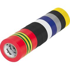 Rebel Komplet taśm izolacyjnych klejących REBEL (10 szt. - 0,13 mm x 19 mm x 10 yd) mix kolorów