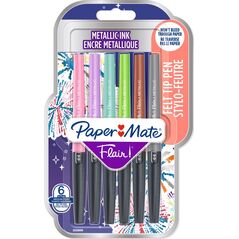 Paper Mate PAPER MATE Faserschreiber Flair 6er METALLIC M 0.7 mm Blister