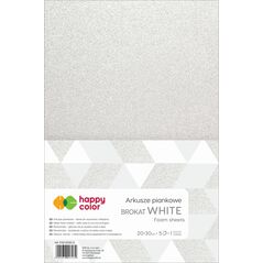 Happy Color Pianka Happy Color brokatowa 20x30 cm 5 ark Biały