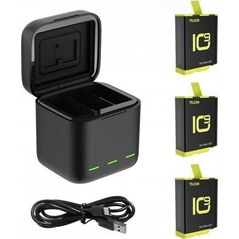 Telesin Ładowarka trójkanałowa Box dla GoPro Hero 9 / Hero 10 + 3 akumulatory (GP-BNC-902-B)