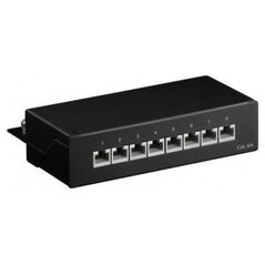 Goobay CAT 6a panel krosowy mini/biurkowy, 8 portów - Wersja kolorystyczna Czarny