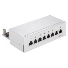 Goobay CAT 6a panel krosowy mini/biurkowy, 8 portów - Wersja kolorystyczna Szary