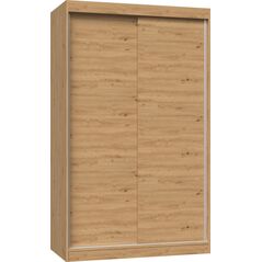 Topeshop SZAFA PRZESUWNA IGA 120 CM DRZWI PRZESUWNE PÓŁKI DĄB ARTISAN