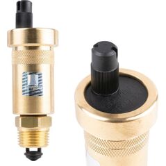 Afriso Odpowietrznik automatyczny, pionowy PrimoVent G3/8 z Aquastop i zaworem stopowym R1/2 (S)A