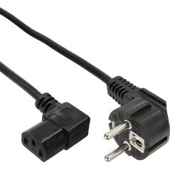 Kabel zasilający InLine 35pcs. Bulk-Pack InLine® Power cable, CEE7/7 angled to IEC-C13 right angled, black, H05VV-F, 3x0.75mm², 1,8m