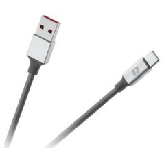 Kabel USB Rebel USB-A - USB-C 2 m Czarno-srebrny (RB-6011-200-B)