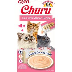 Inaba Foods INABA Churu przysmak dla kota o smaku tuńczyka i łososia 4x14g