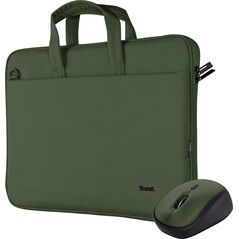 Torba Trust TRUST Sada brašna na notebook 16" Notebook Bag + Bezdrátová Myš, zelená