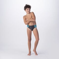 AquaWave Dziecięce kąpielówki Aquawave Idalis Jr forget iron/turquise stripe rozmiar 164