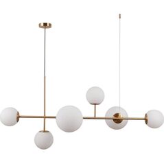 Lampa wisząca Italux LAMPA wisząca VAILANTE PND-31221-6-HBR Italux loftowa OPRAWA zwis szklane kule balls mosiądz