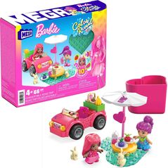 Lalka Barbie Mattel MEGA Barbie Color Reveal Kabriolecik – Wesoła wycieczka Zestaw klocków HKF90