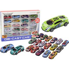 LeanToys Zestaw Samochodzików Resoraki Autka Sportowe Wyścigowe 1:64 20 szt