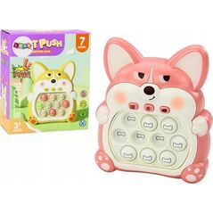LeanToys Gra Zręcznościowa Konsola Pop-It Lisek 7 Trybów Gry Różowy Sensoryczna